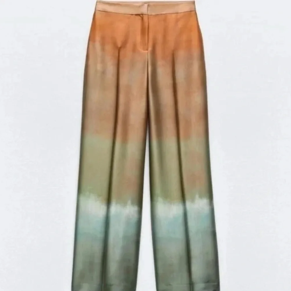 ZARA TIE DYE PRINT WIDE LEG PANTS size medium - Picture 2 of 7